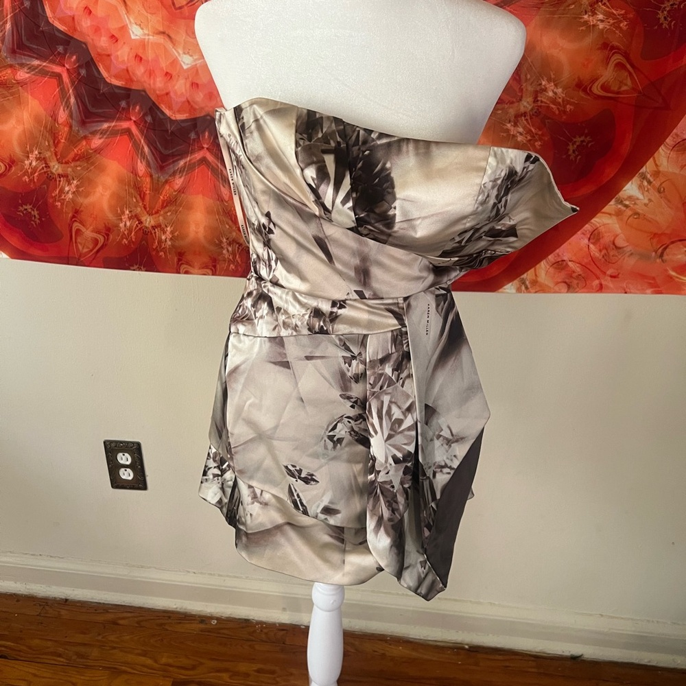 Elegant Strapless Floral Dress
